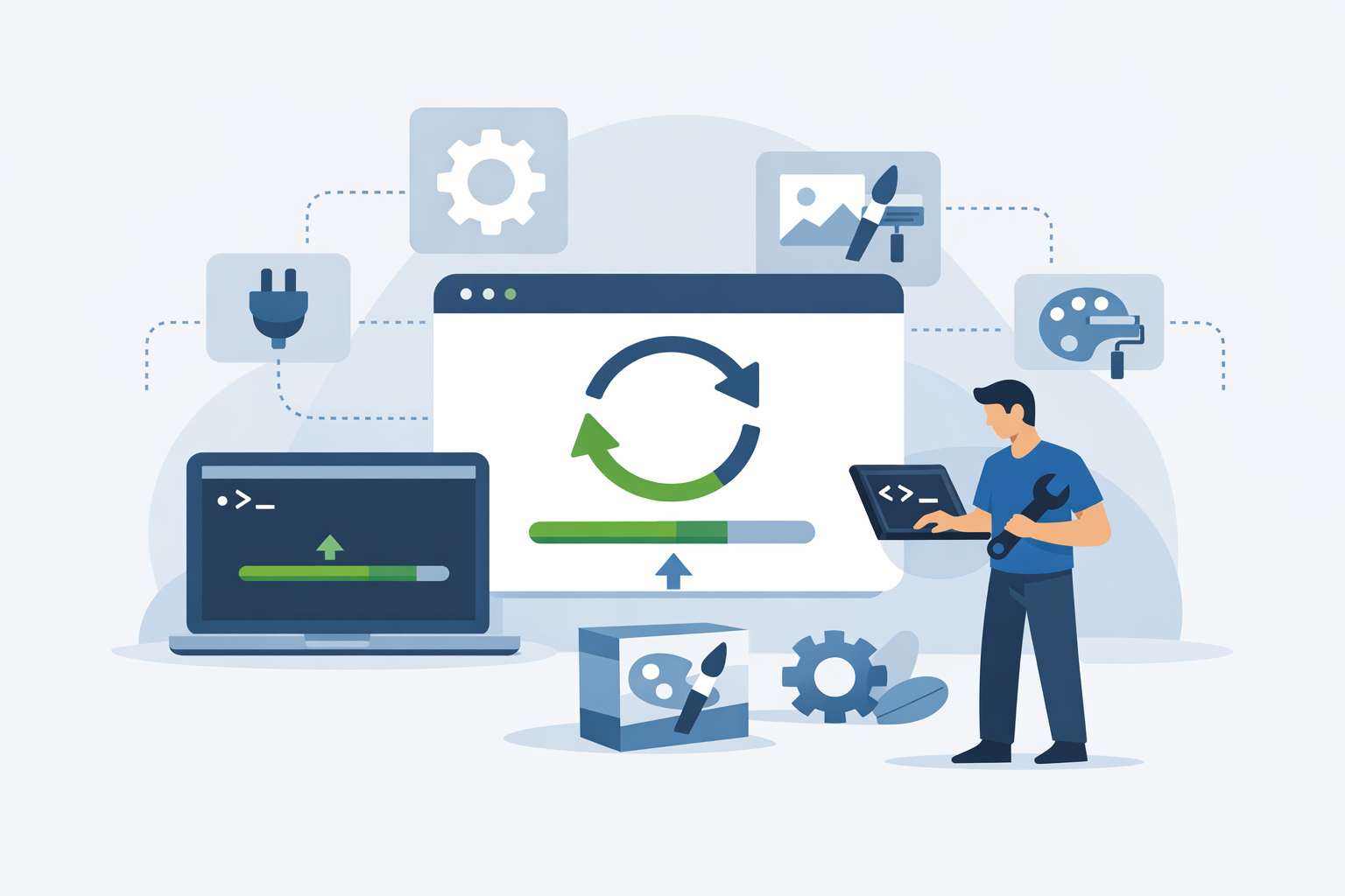 Cómo actualizar WordPress, plugins y temas con WP-CLI