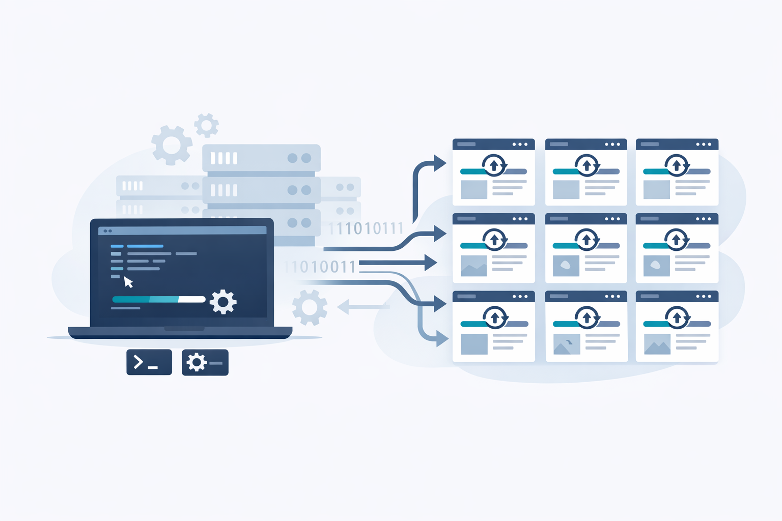 Cómo actualizar 50 WordPress a la vez con WP-CLI